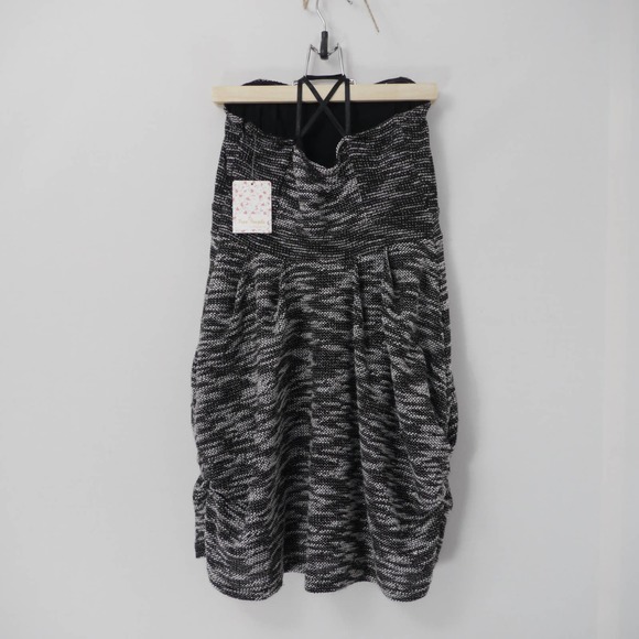 Free People Nyima Black/Ivory Bustier Dress Size 4 - Picture 7 of 12